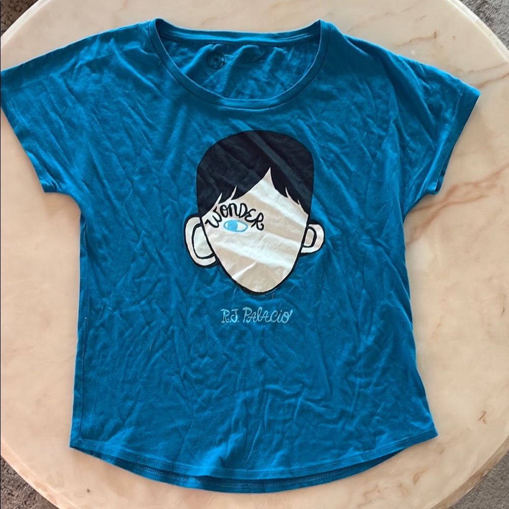 Out of Print Blue Short Sleeve Tee with Graphic Design